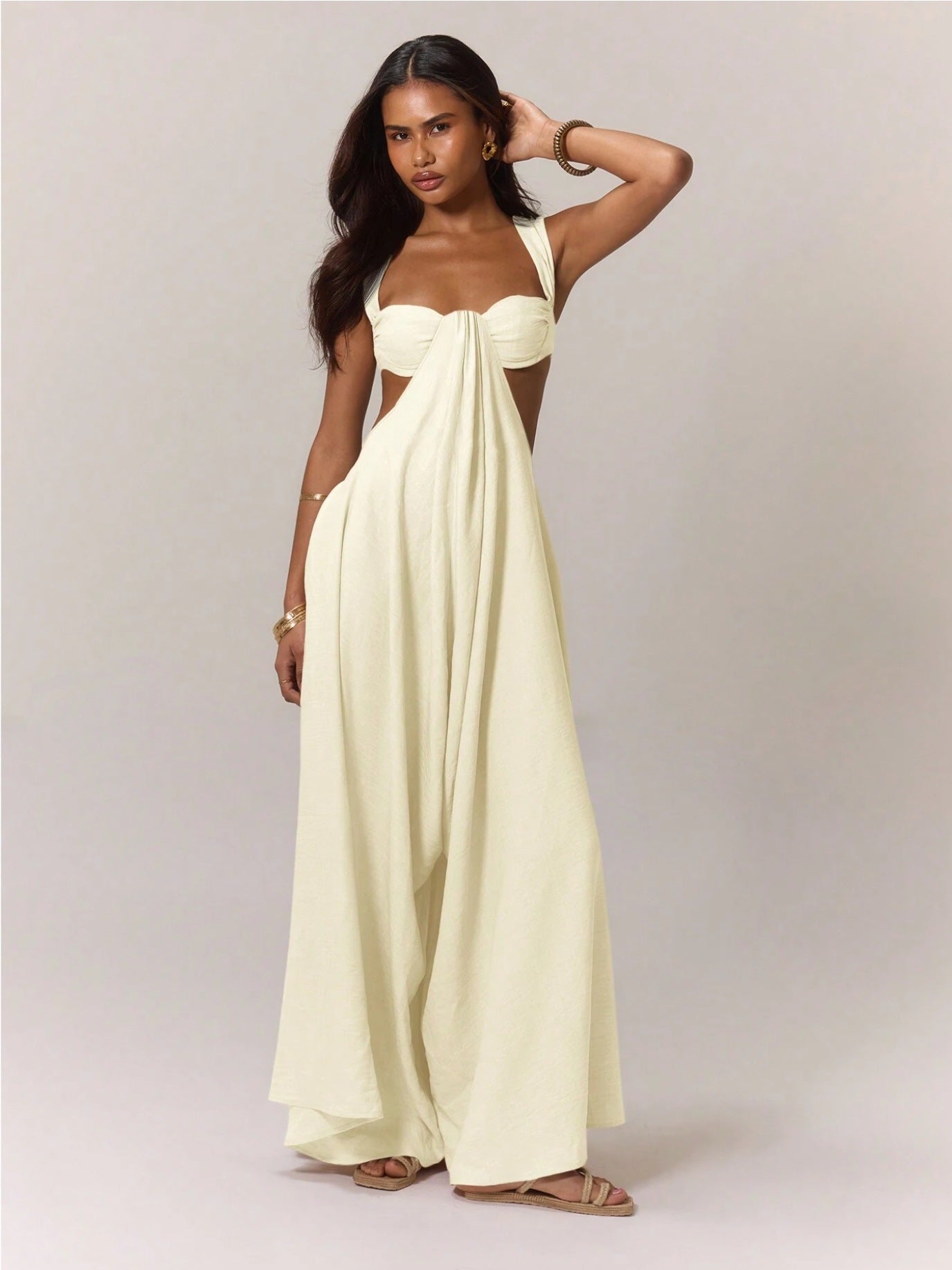 Slouchy Casual Style Tied Trendy Sling Jumpsuits