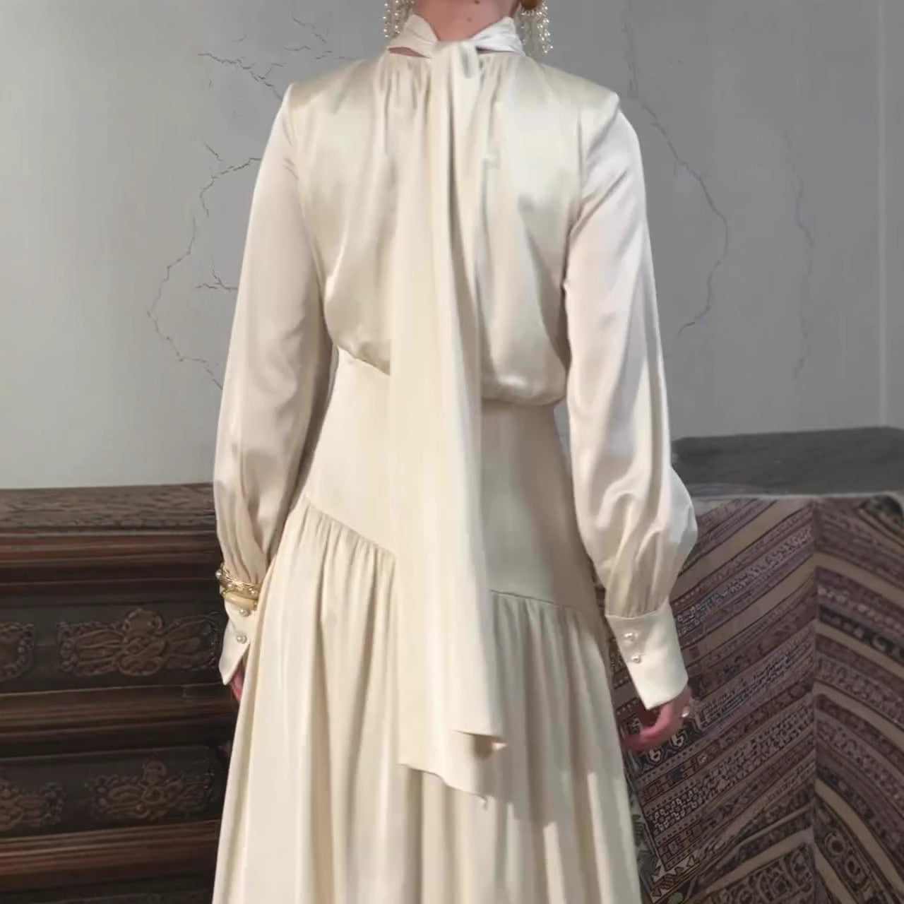 Women's Autumn French Elegant Long Sleeve Stitching Clothing