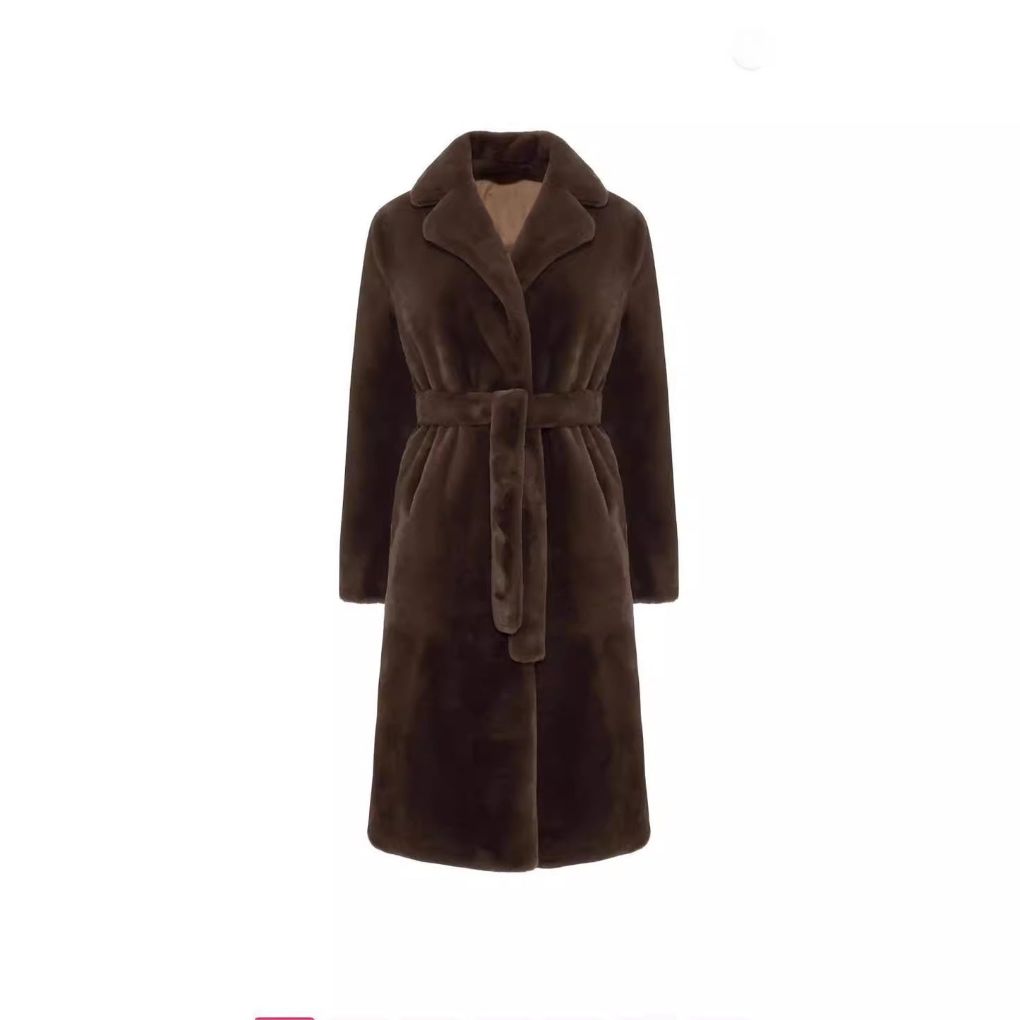 Women's Faux Fur Collar Thickened Long Section Coats