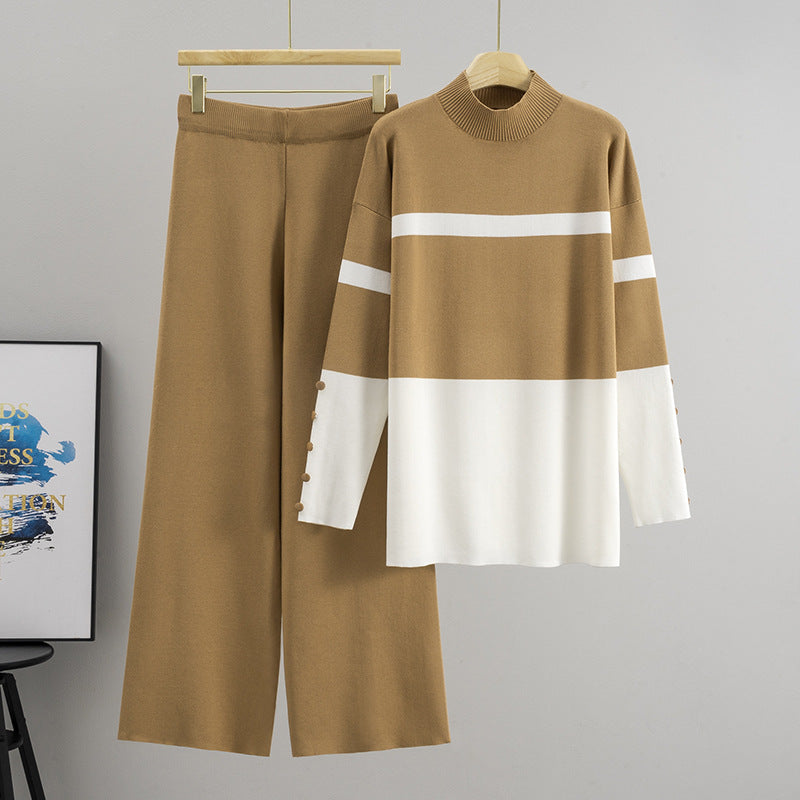 Women's European Goods Sports Striped Loose Two-piece Fashion Casual Suit
