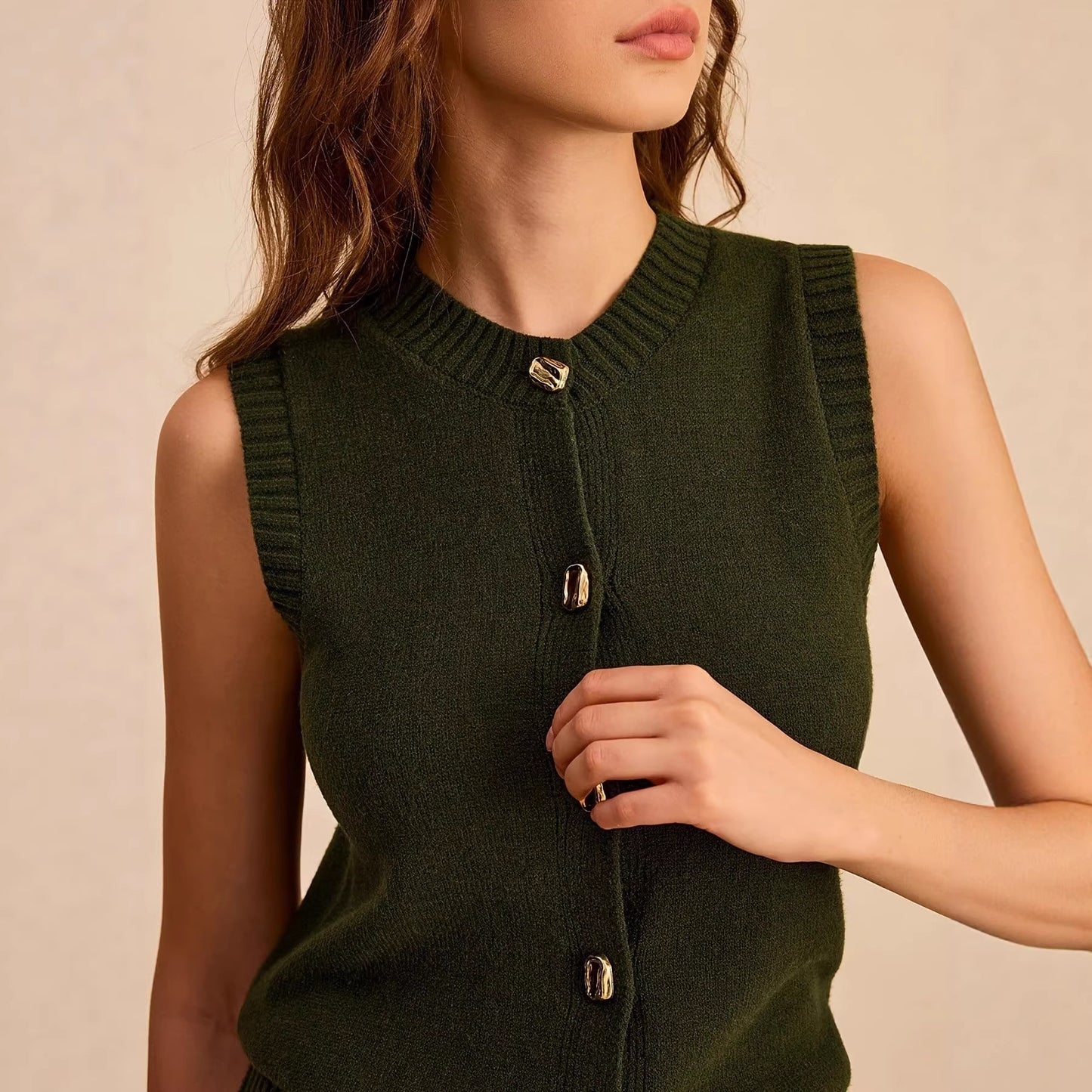 Women's Elegant Casual Woolen Simple Commute Inner Wear Vests