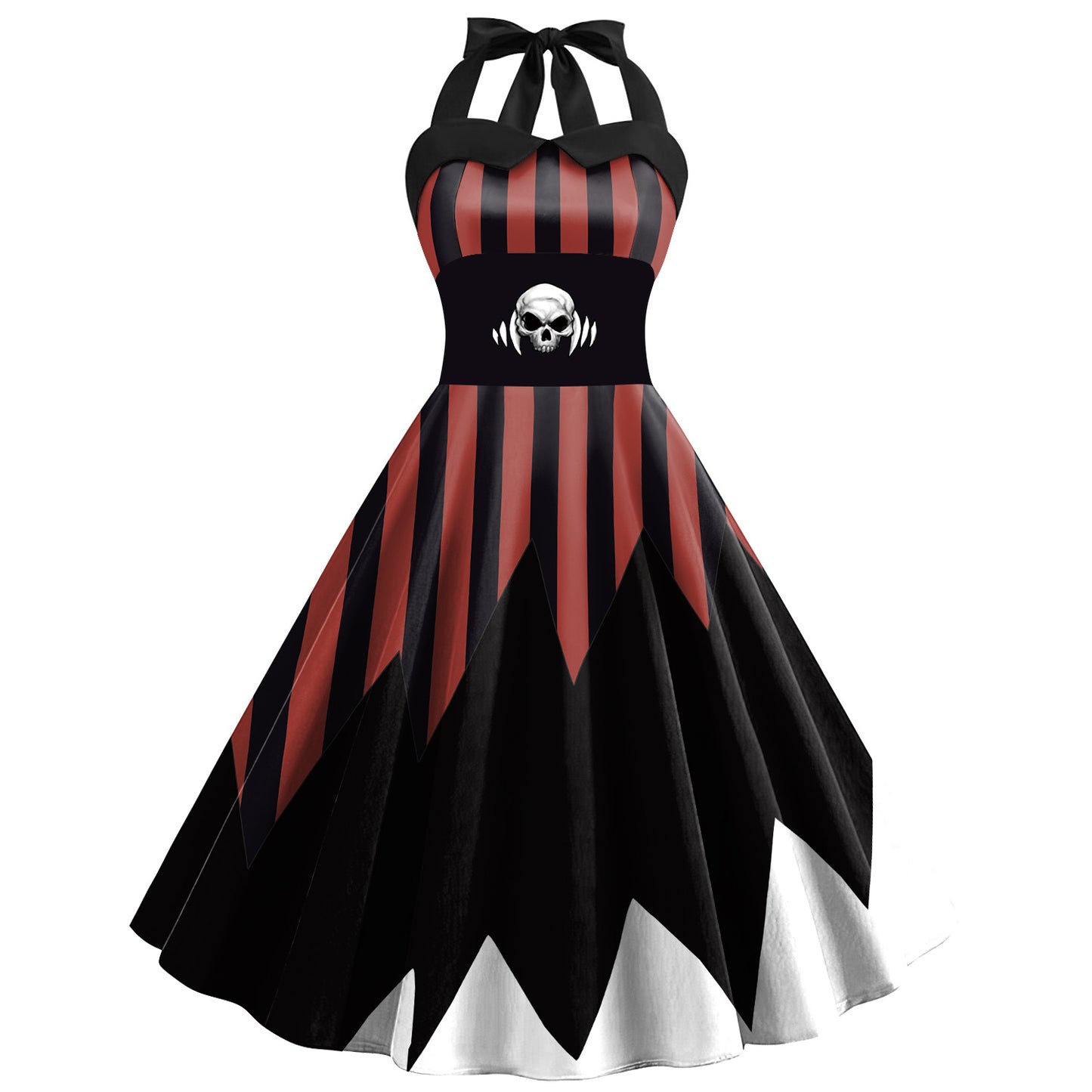 Women's Halloween Movie Surrounding Ugly Female Digital Printed Lace Dress