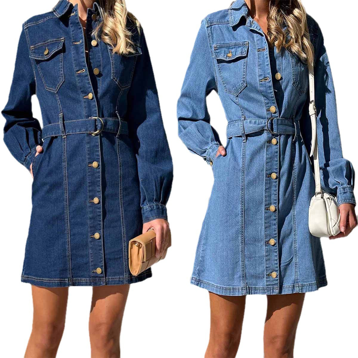 Women's Casual Button Slimming Long Sleeve Denim Jackets