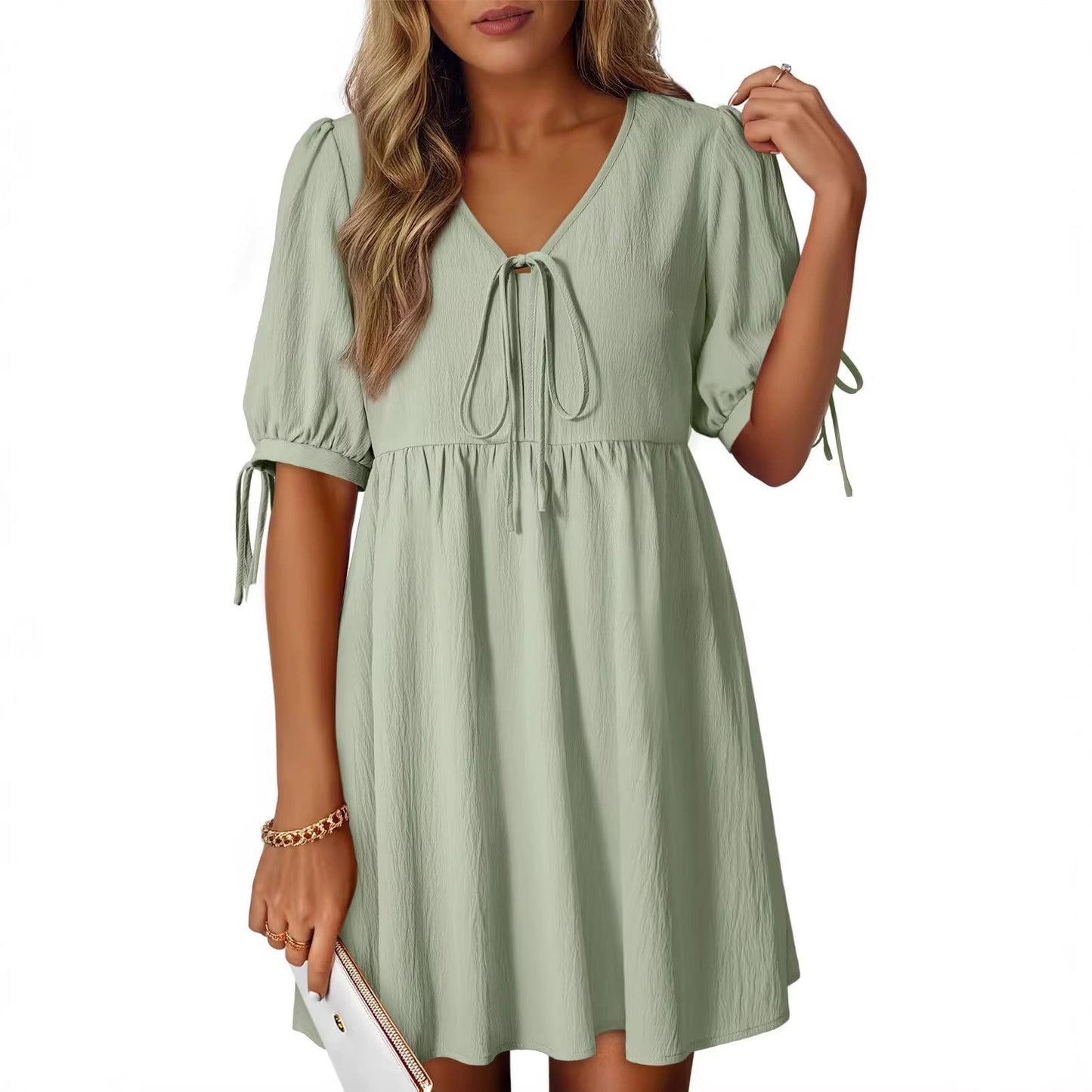 Beautiful Women's Fashion Loose Puff Sleeve Dress