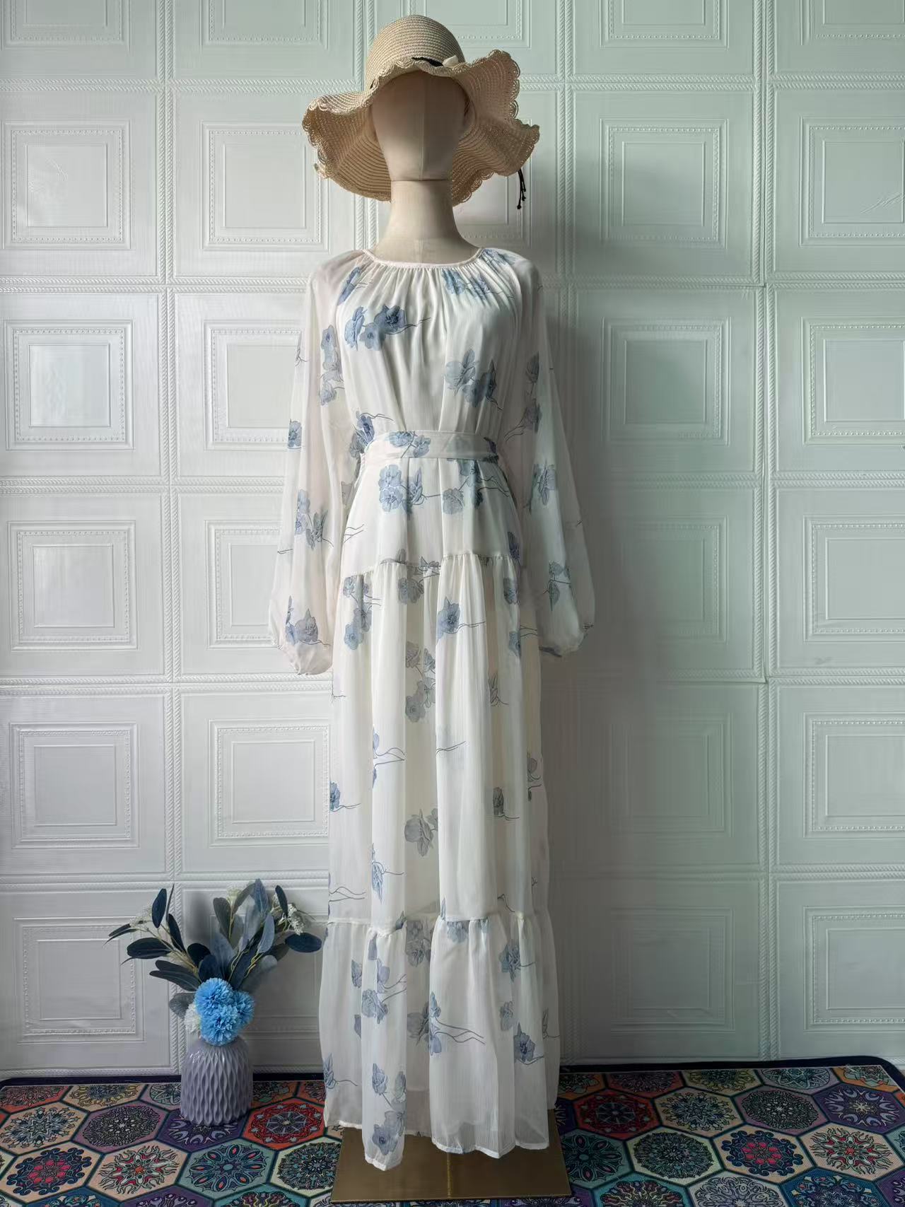 Printed Fairy Intellectual Style Long Sleeve Dresses