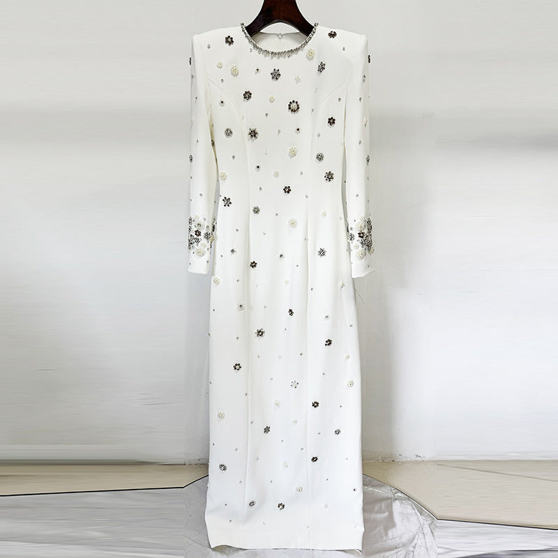 Fashion Bead Diamond Slim Long Formal Dress