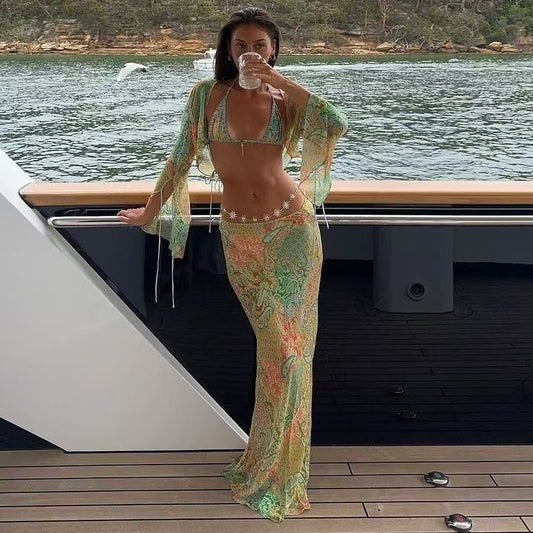 Split Swimsuit Lady Sexy Bikini Beach Blouses