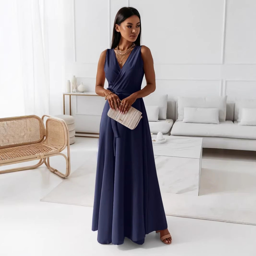 Women's Summer Tied Temperament Banquet Long Dress