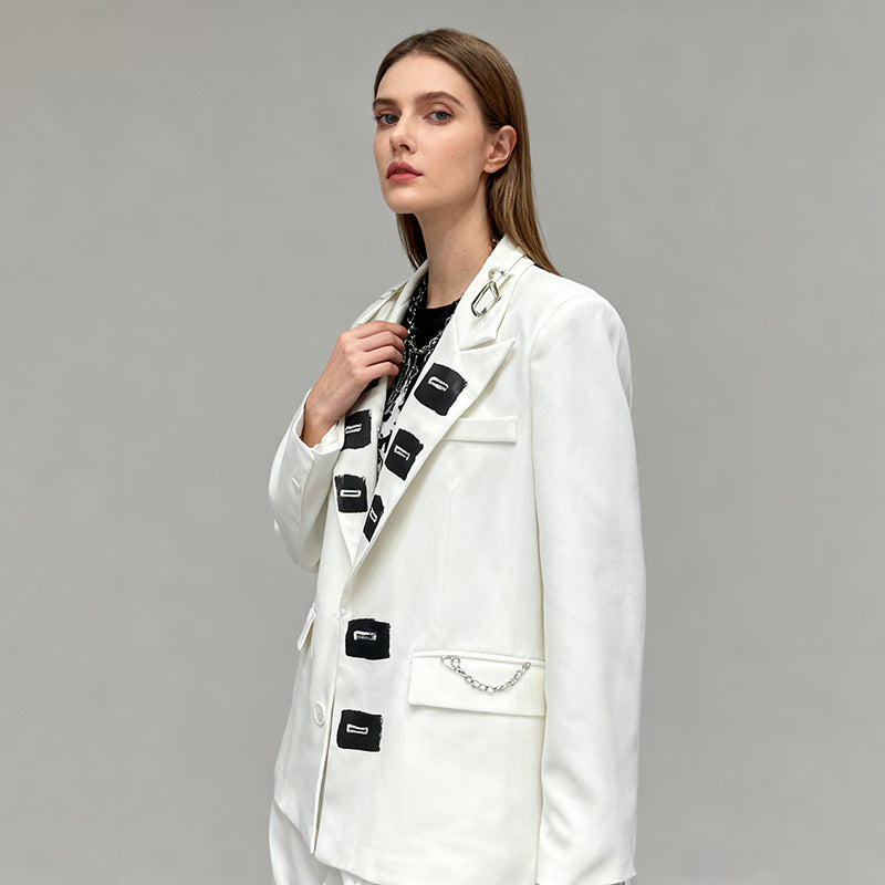 Women's Collage Solid Color Long Sleeve Autumn Blazers