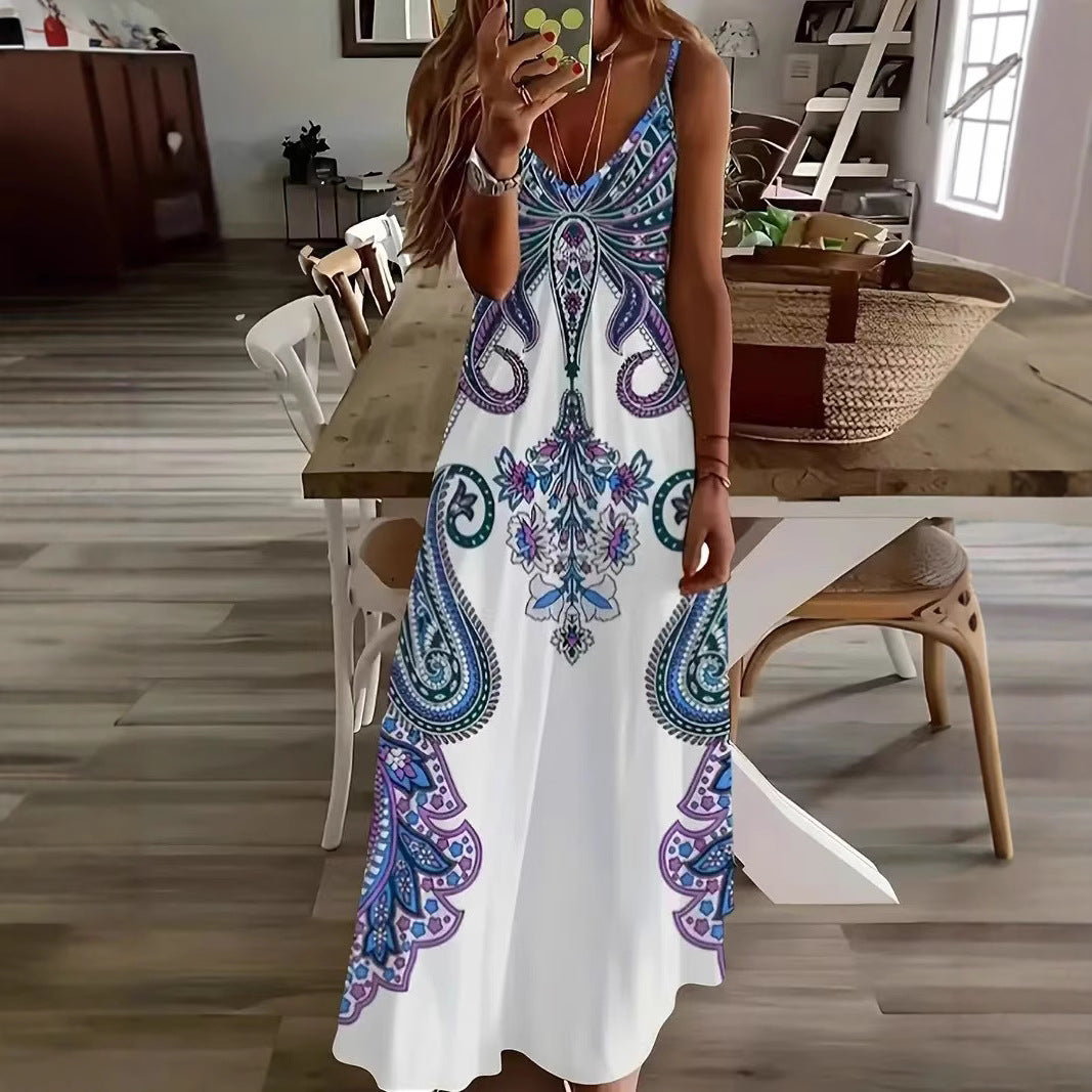 Slouchy Classic Classy Women's Sleeveless Print Dress