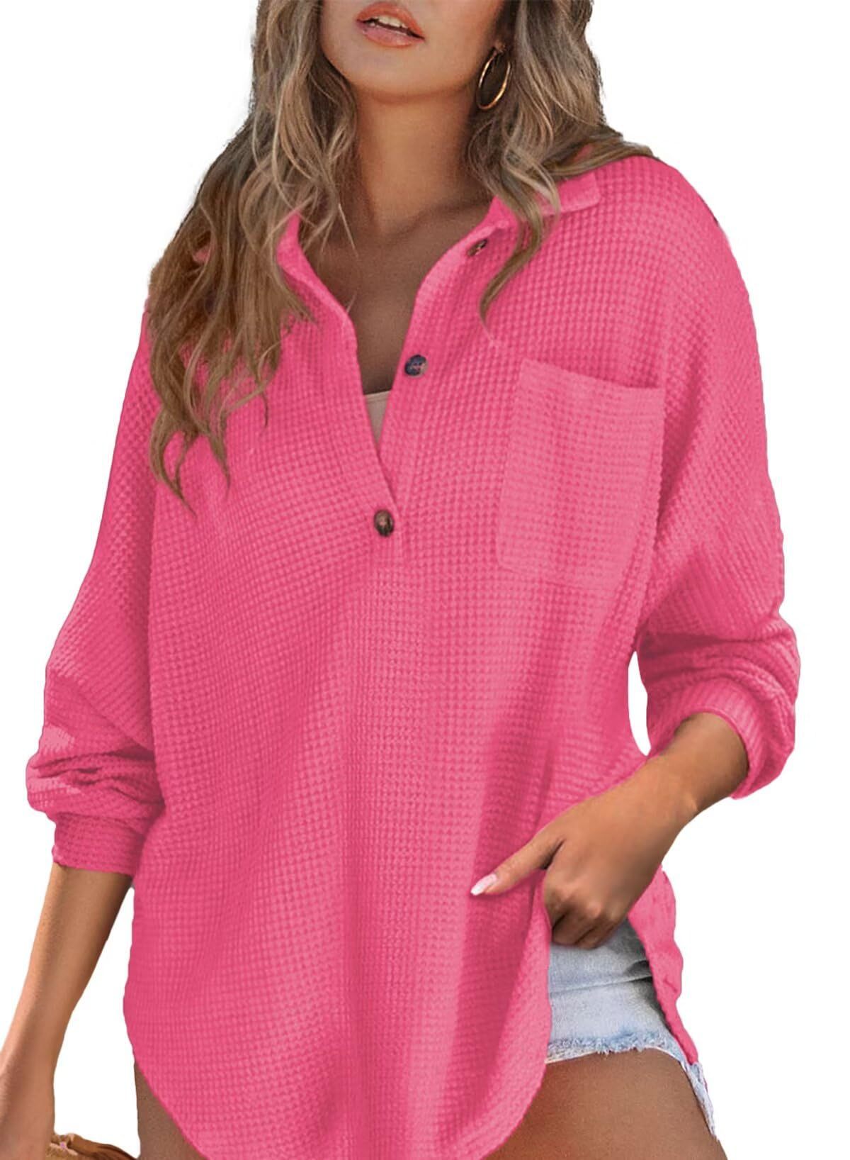 Women's Classy Comfortable Waffle Knit Waist Blouses