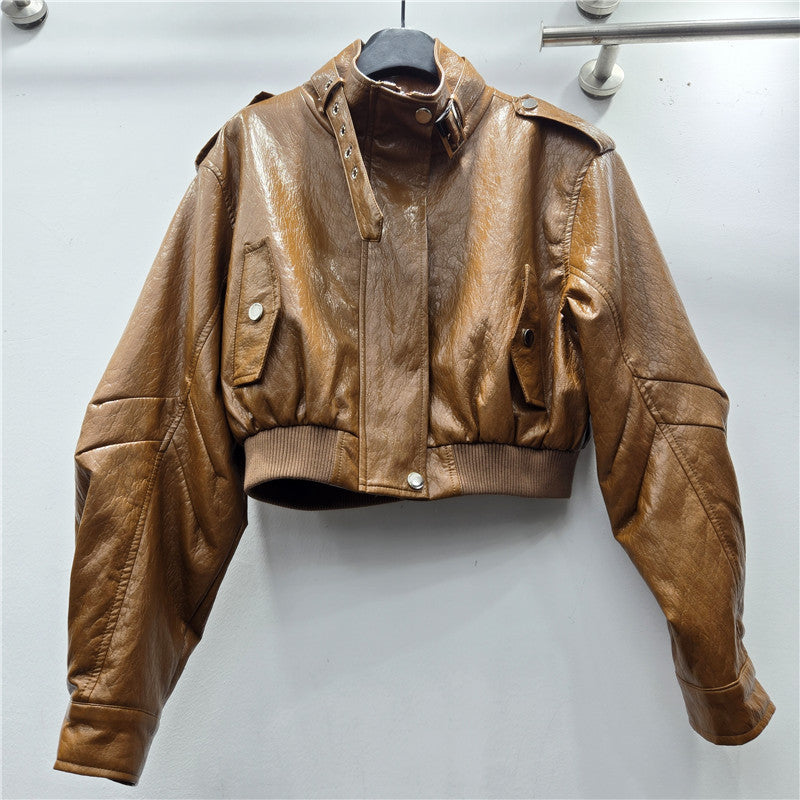 Women's Hot Loose Western Style Stand-up Collar Korean Autumn Coats