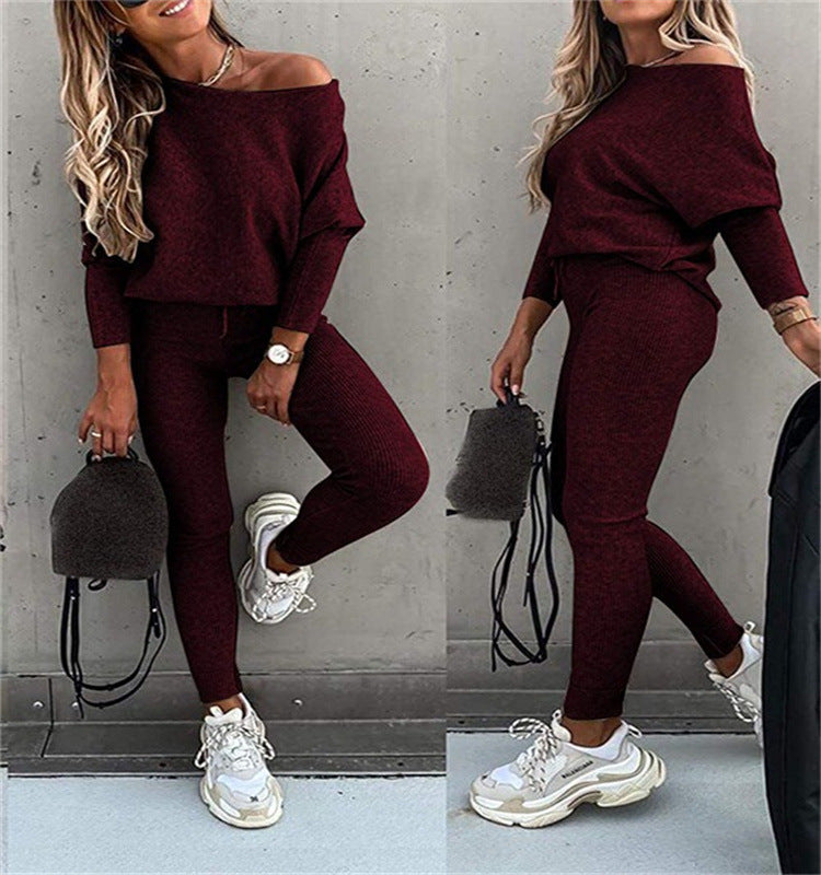 Women's Solid Color Lace Up Sports Trousers Suits