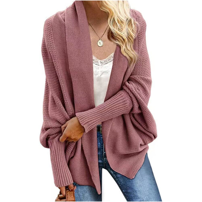 Glamorous Knitted Shawl Batwing Sleeve Oversized Sweater