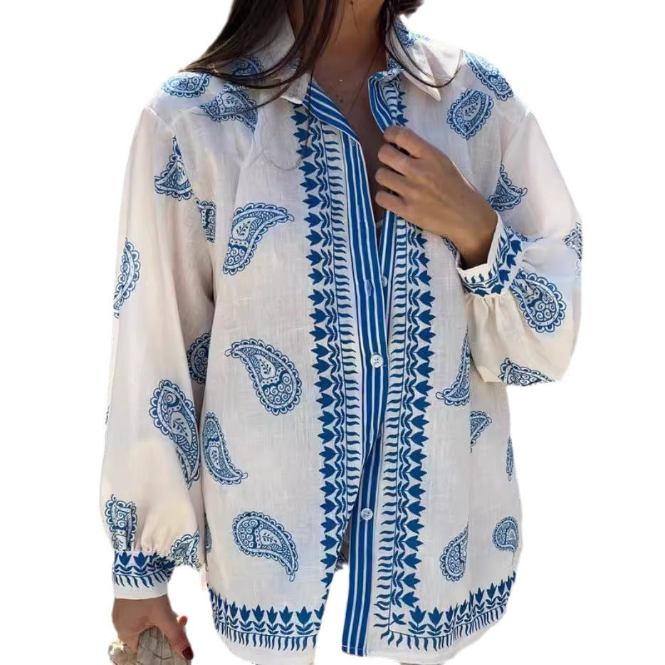 New Creative Casual Fashion Linen Printed Fashion Casual Suit