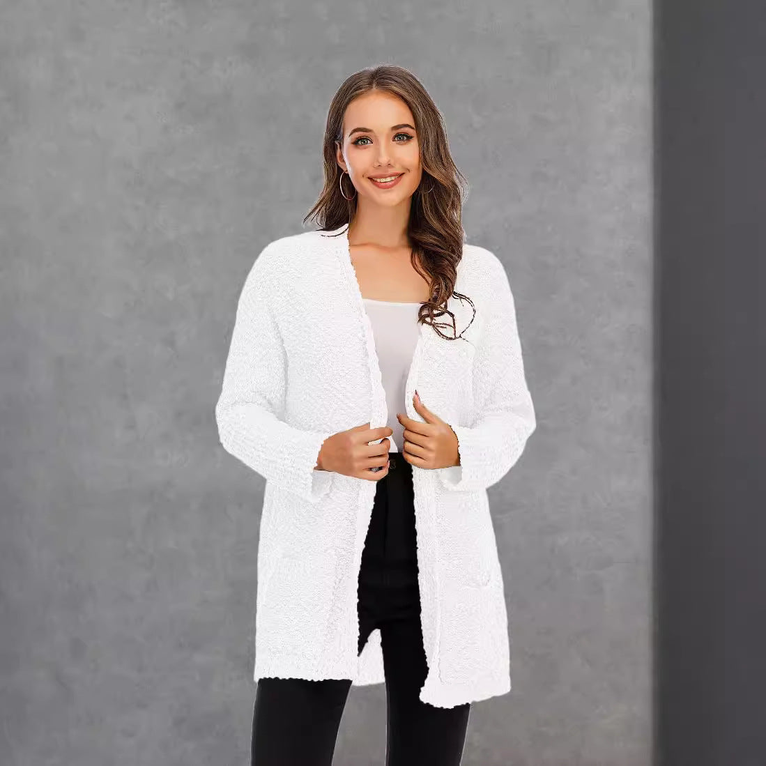 Women's Winter Knitted Double Bag Mid-length Knitwear