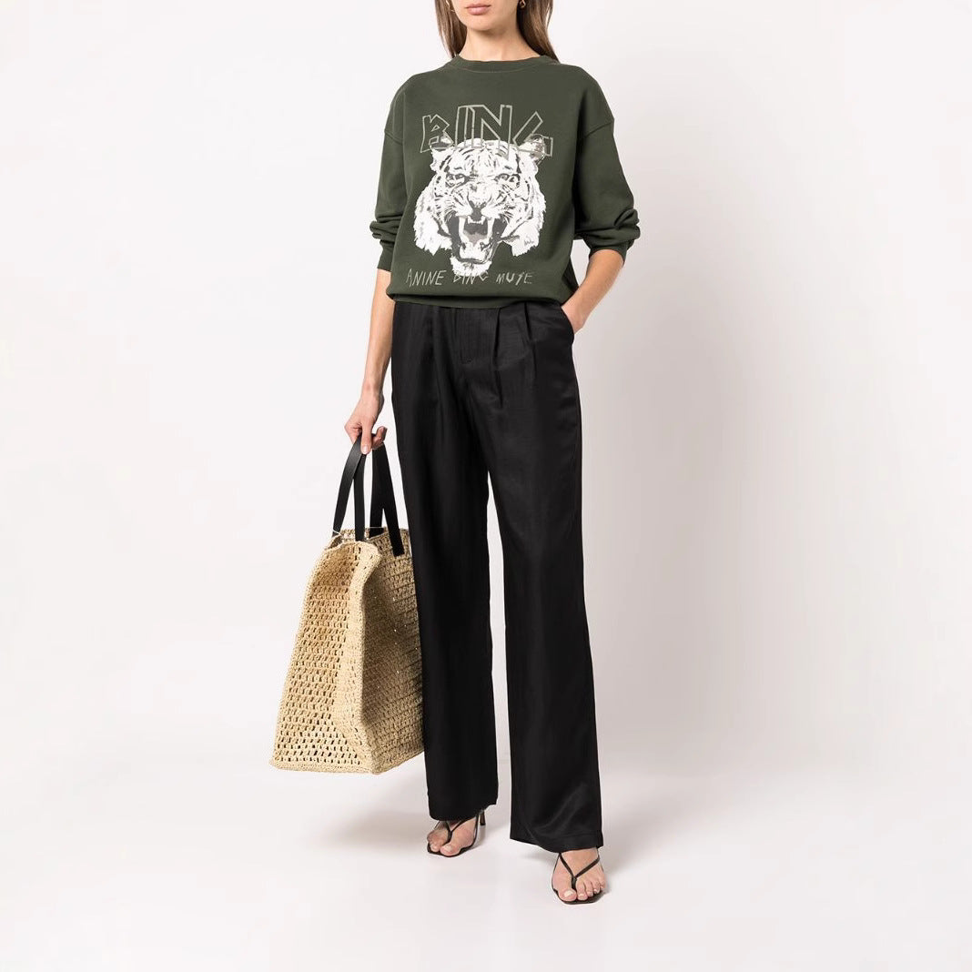 Women's Classic Tiger Head Digital Printing Printed Sweaters