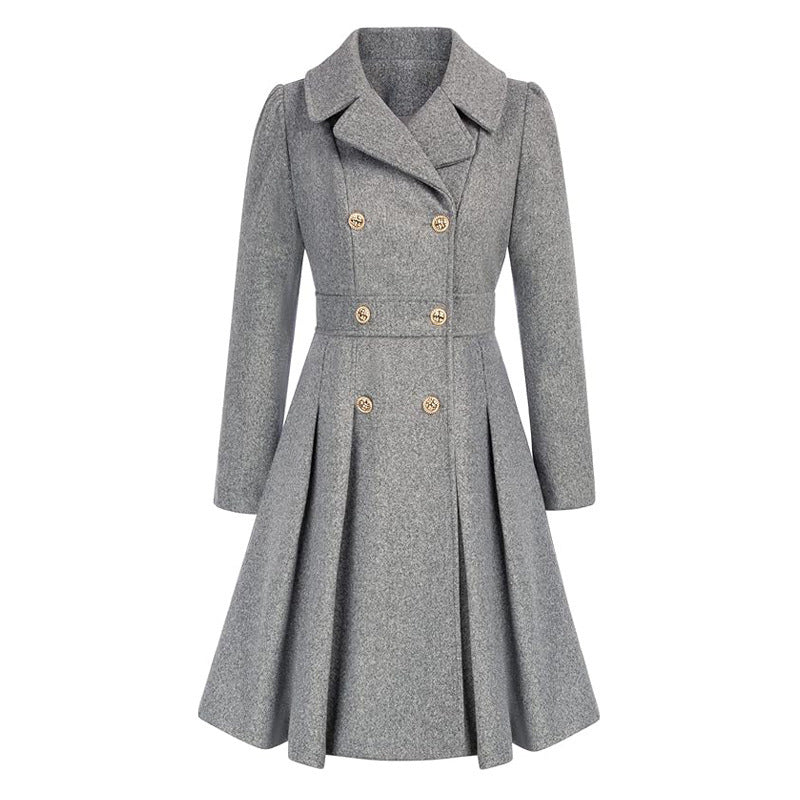Women's Trench Lapel Double Breasted Pocket A- Coats