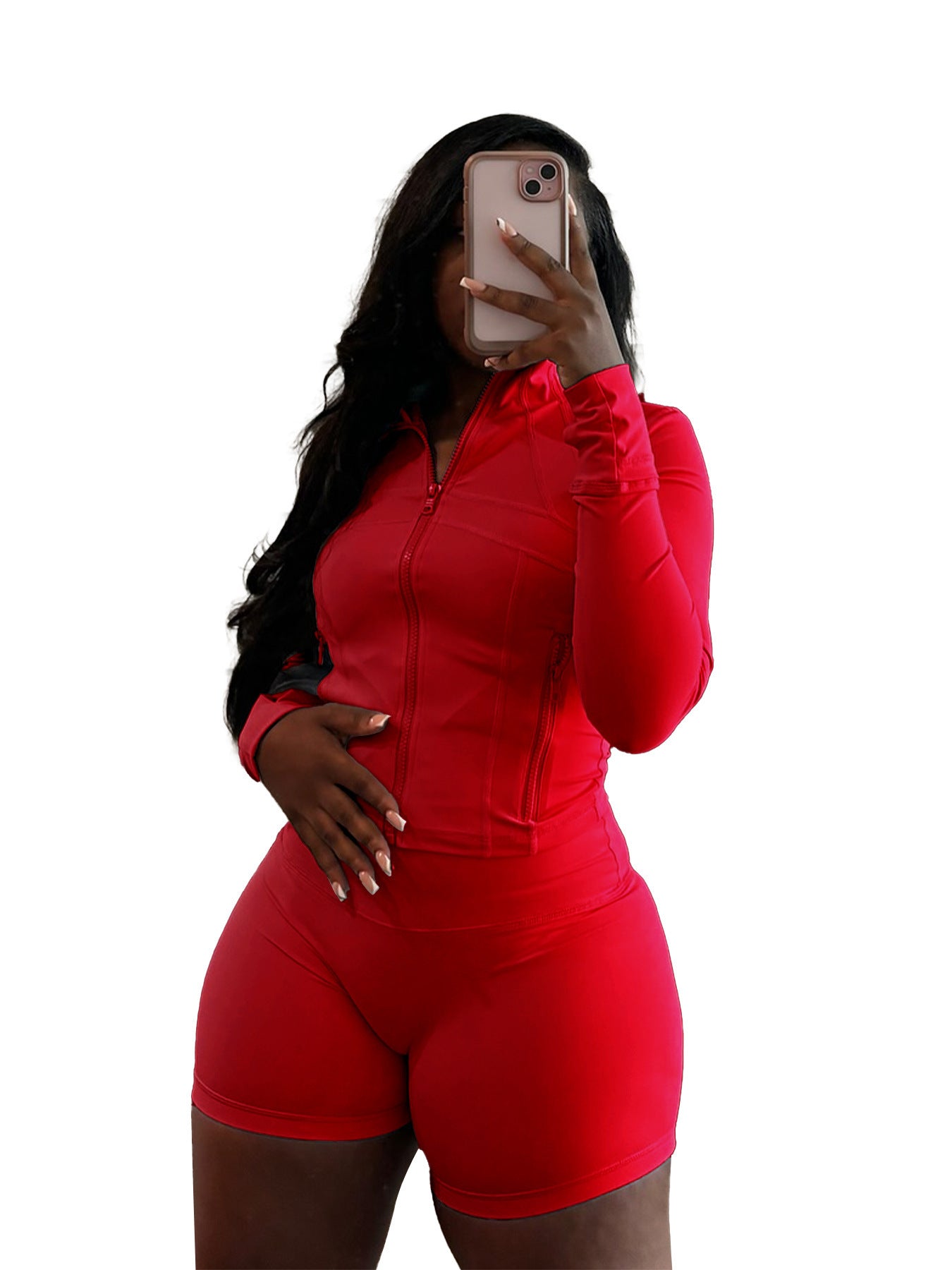 Women's Sexy Tight Long Sleeve Horn Two-piece Clothing