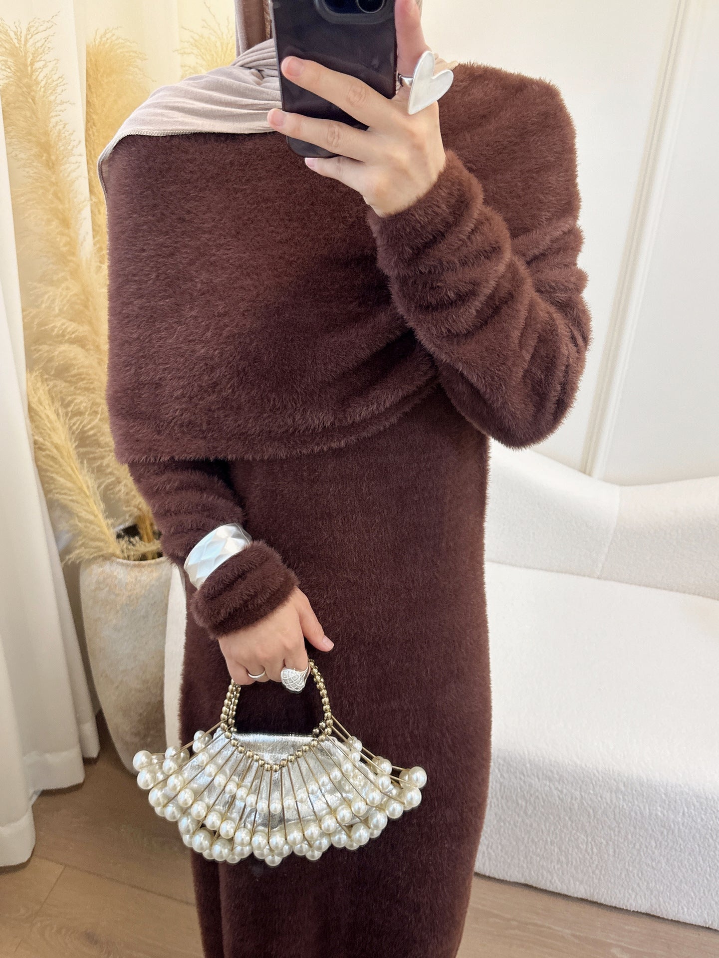 Cool Stylish Solid Color Shawl Two-piece Dresses