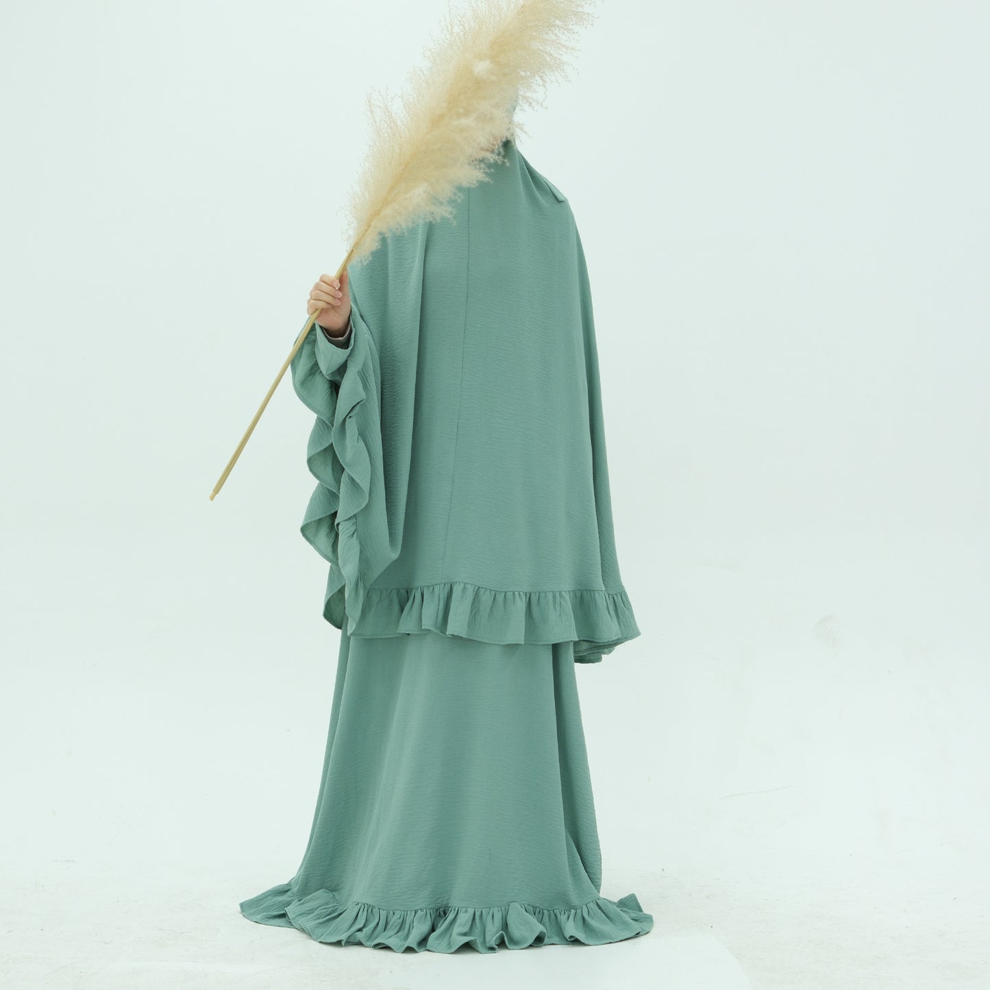 Trendy Turkey Solid Color Dress Headscarf Dresses