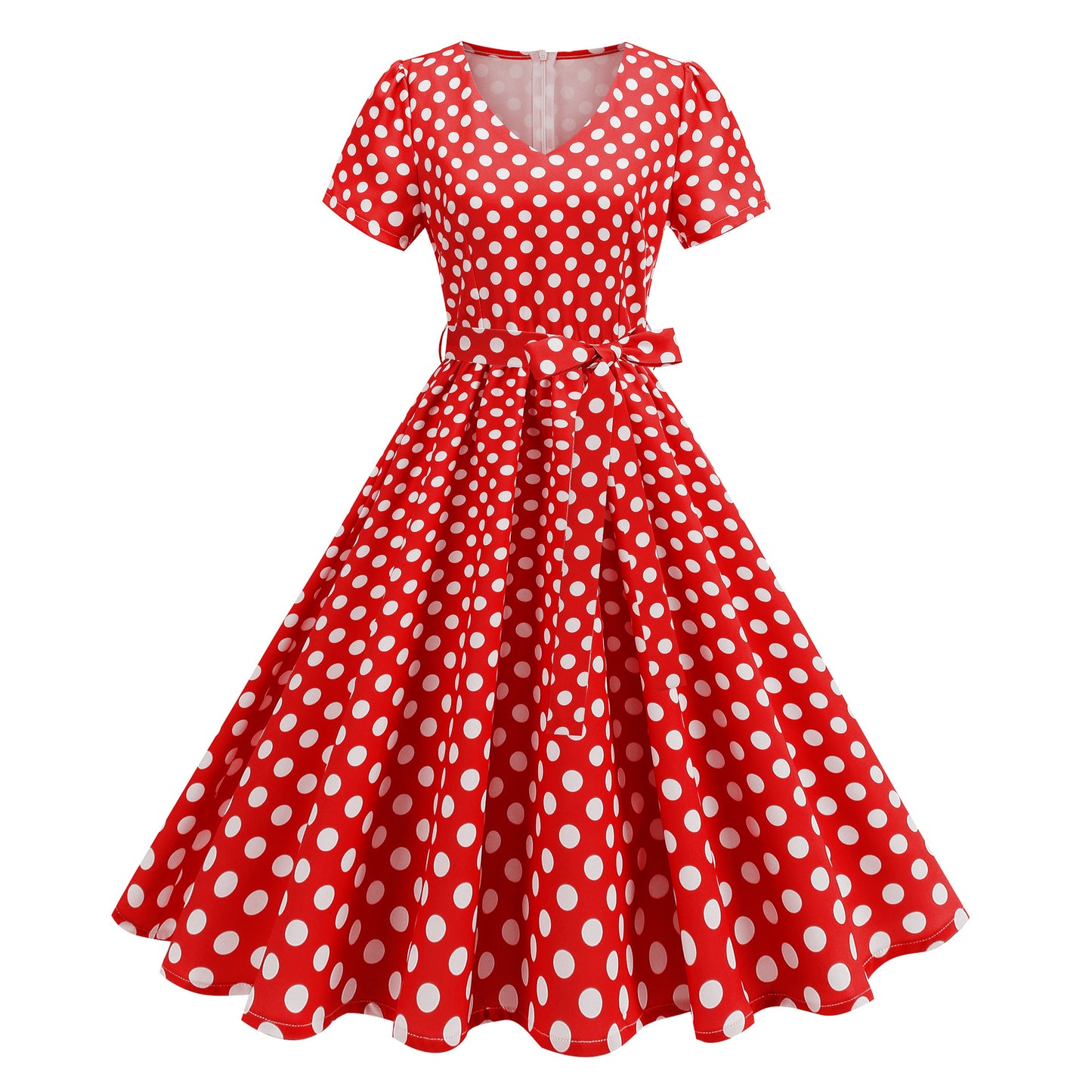 Long Dress Hepburn Style Swing Polka Dresses