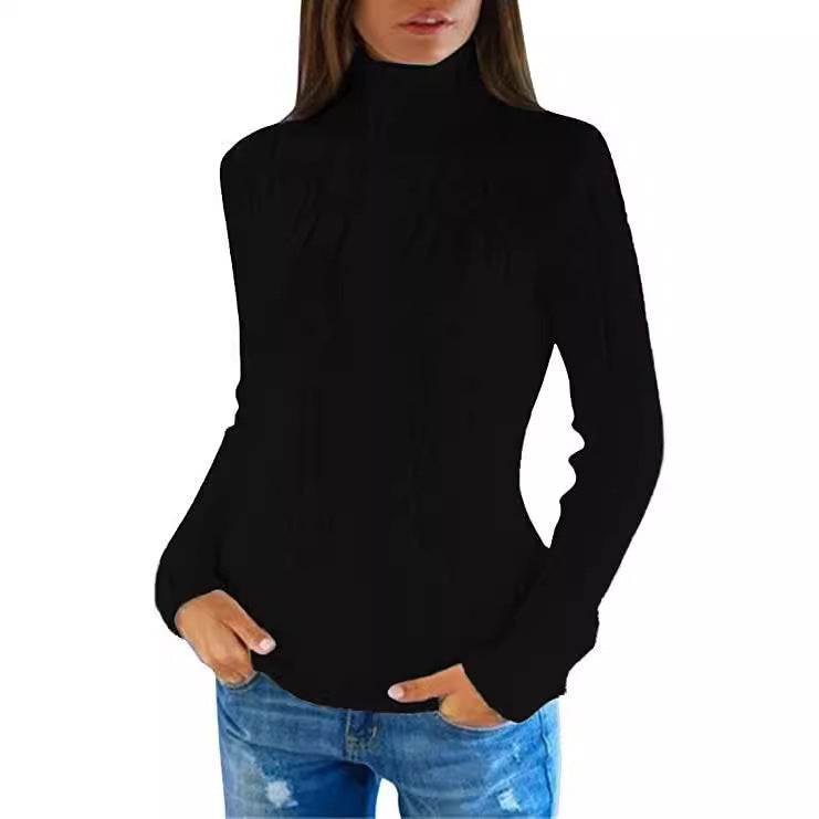 Women's Turtleneck Fashion Slim Fit Hollow Out Sweater