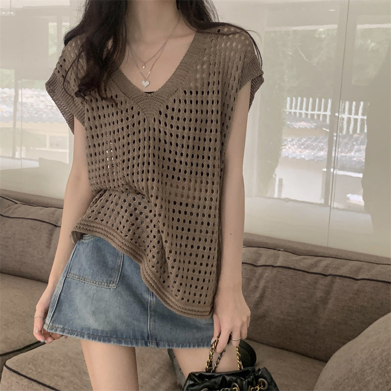 Women's Idle Style Sun Protective Hollow Out Women's Sweater
