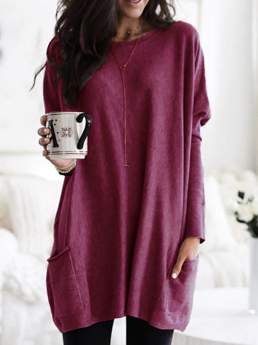 Women's Autumn Long Sleeve Casual Pocket T-shirt Blouses