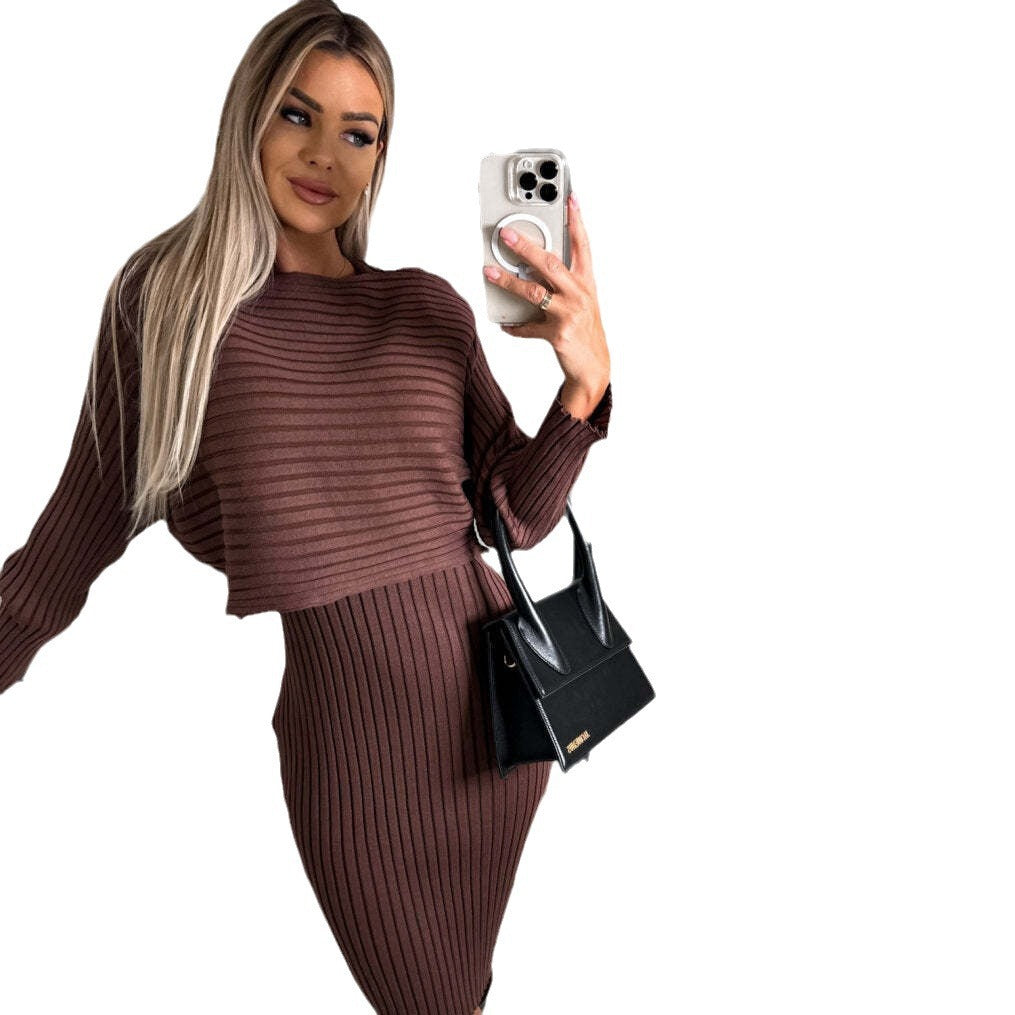 Women's Autumn Sunken Stripe Long-sleeved Suspender Suits