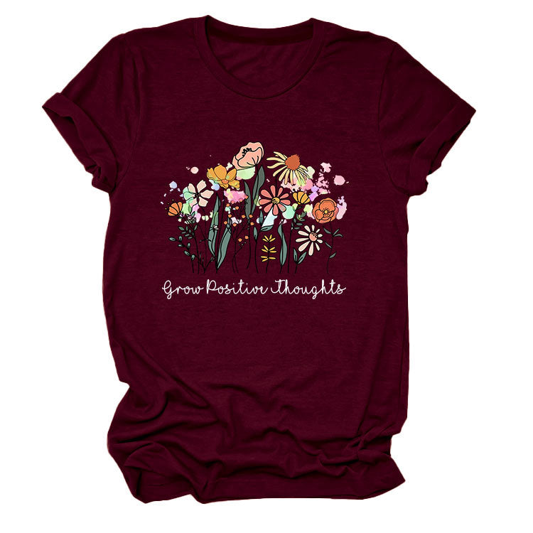 Women's Temperament Leisure Round Collar T-shirt Blouses