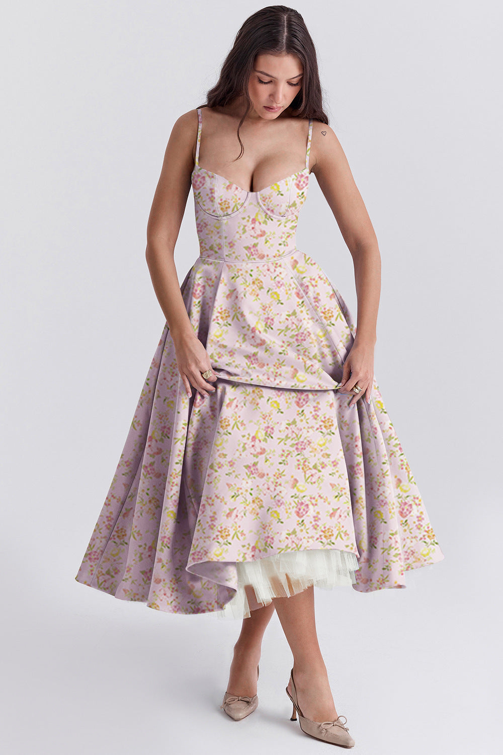 Women's Sexy Straps Tulle Large Swing Elegant Dresses