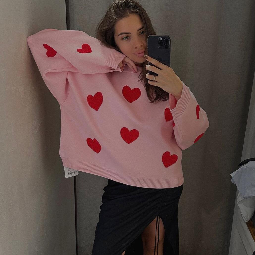 Long Sleeve Loose Leisure Pullover Love Sweaters
