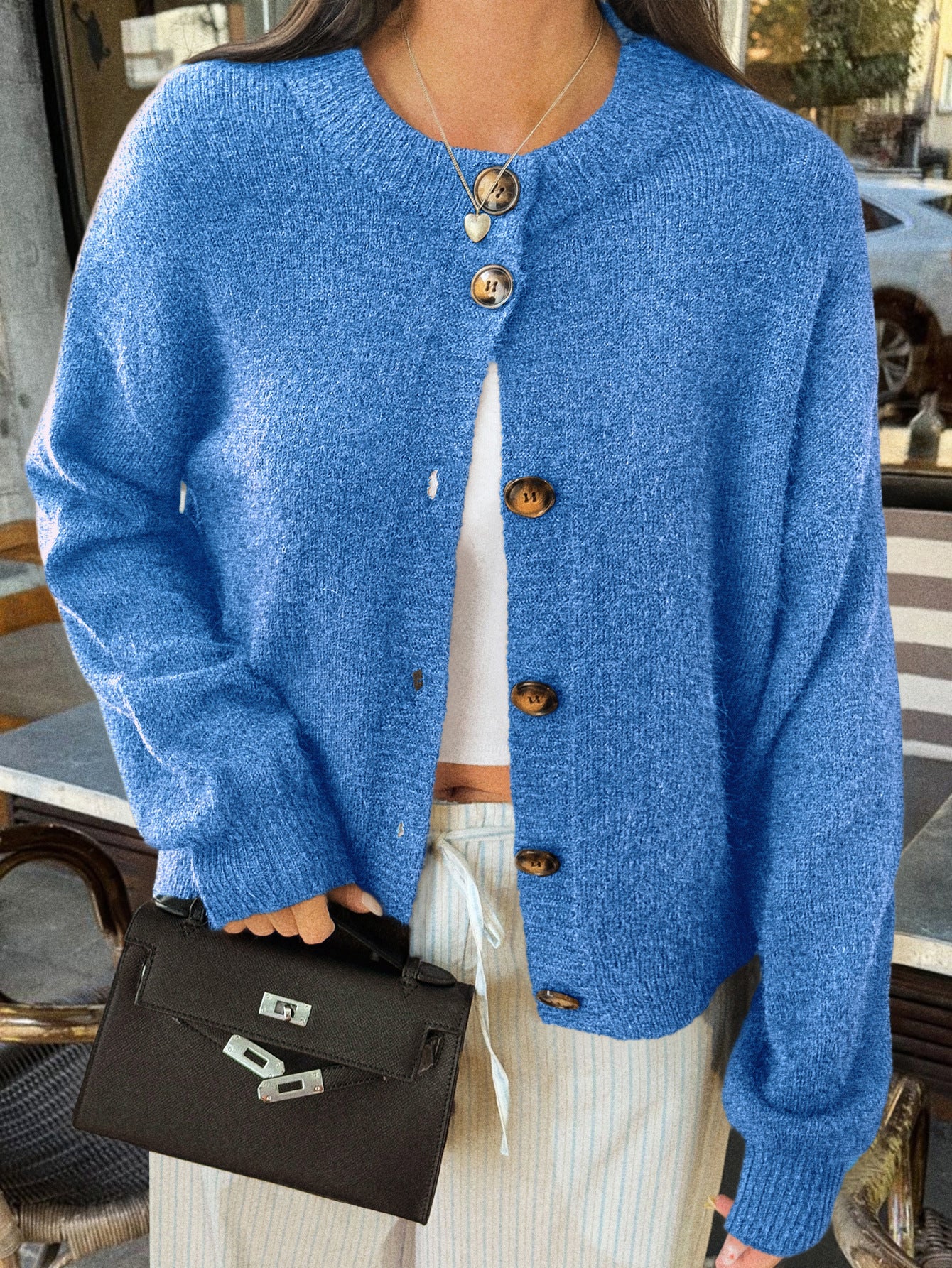 Women's Casual Simple Buttons Long Sleeve Coats