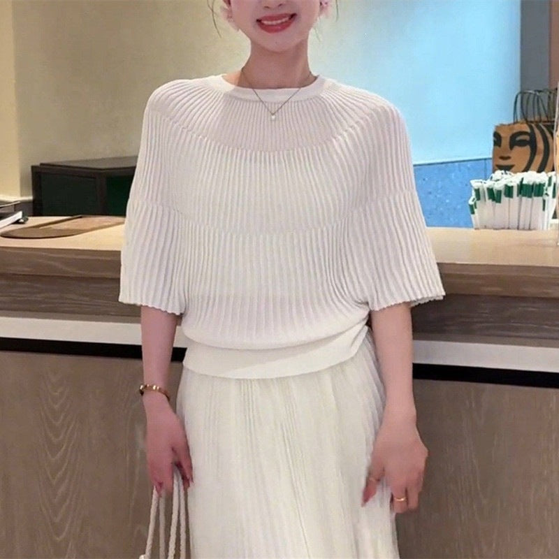 Women's Style Cape Shawl Batwing Sleeve Pink Ice Silk Summer Design Tops