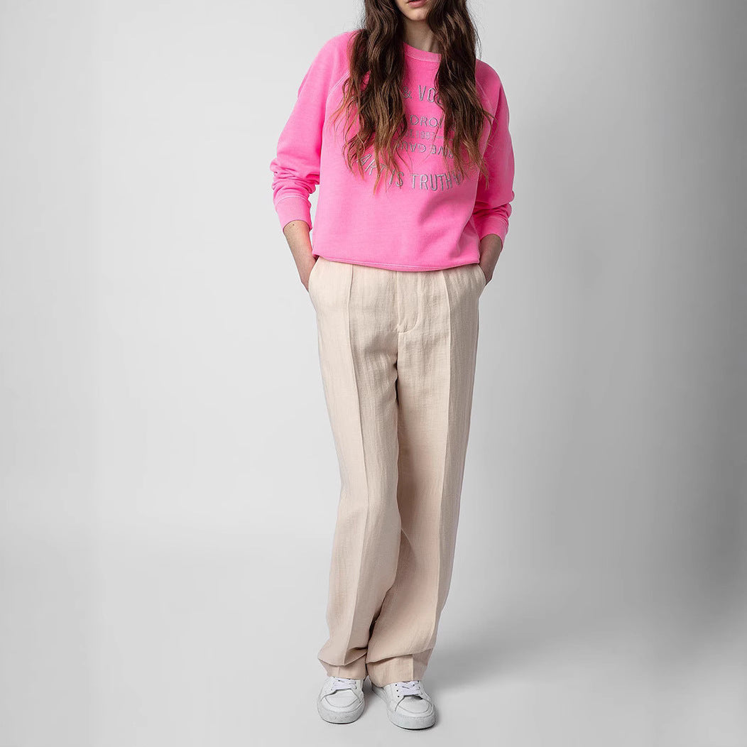 Women's Autumn French Niche Classic Letter Embroidery Sweaters