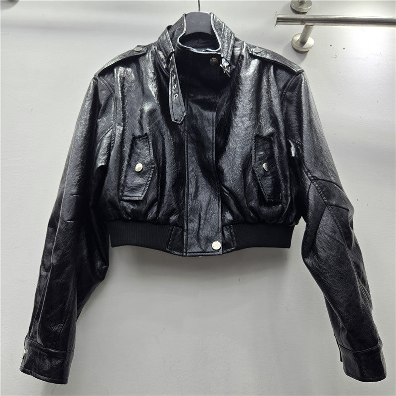 Women's Hot Loose Western Style Stand-up Collar Korean Autumn Coats