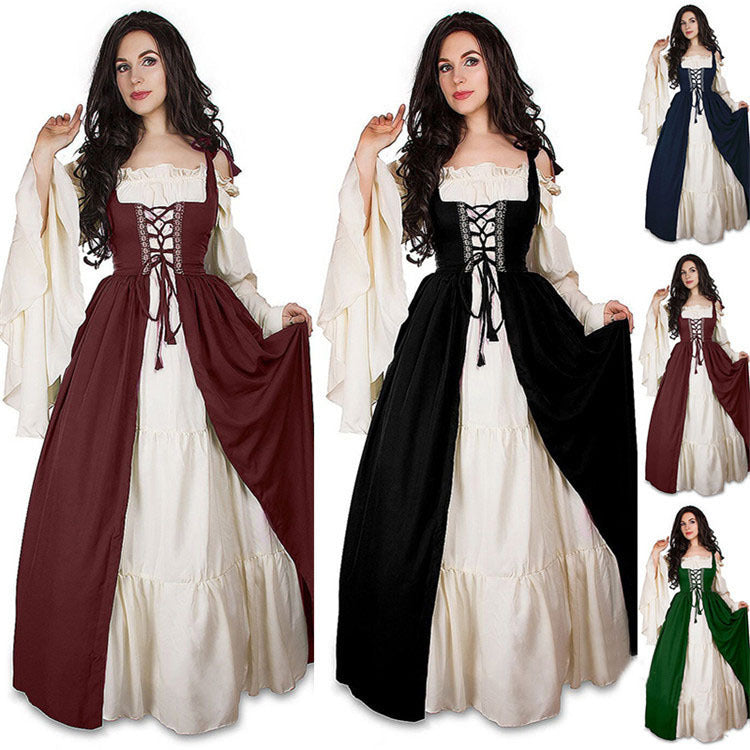 Medieval European Retro Court Princess Victoria Queen Girdle Drama Dress
