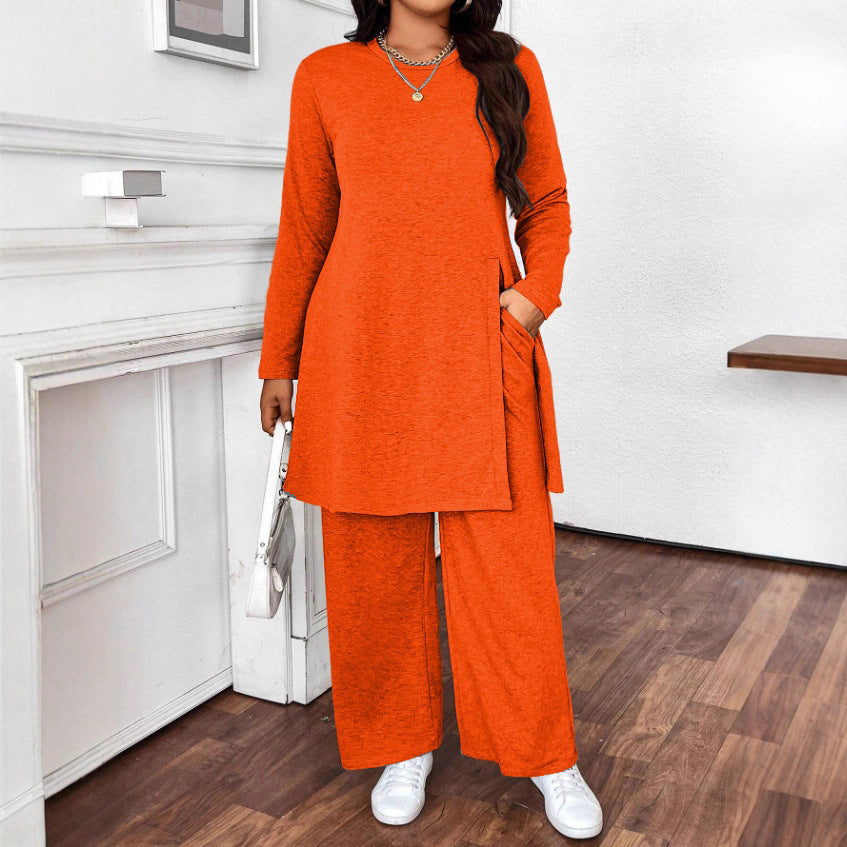 Women's Autumn Casual Trendy Long Sleeve Slimming Trousers Suits