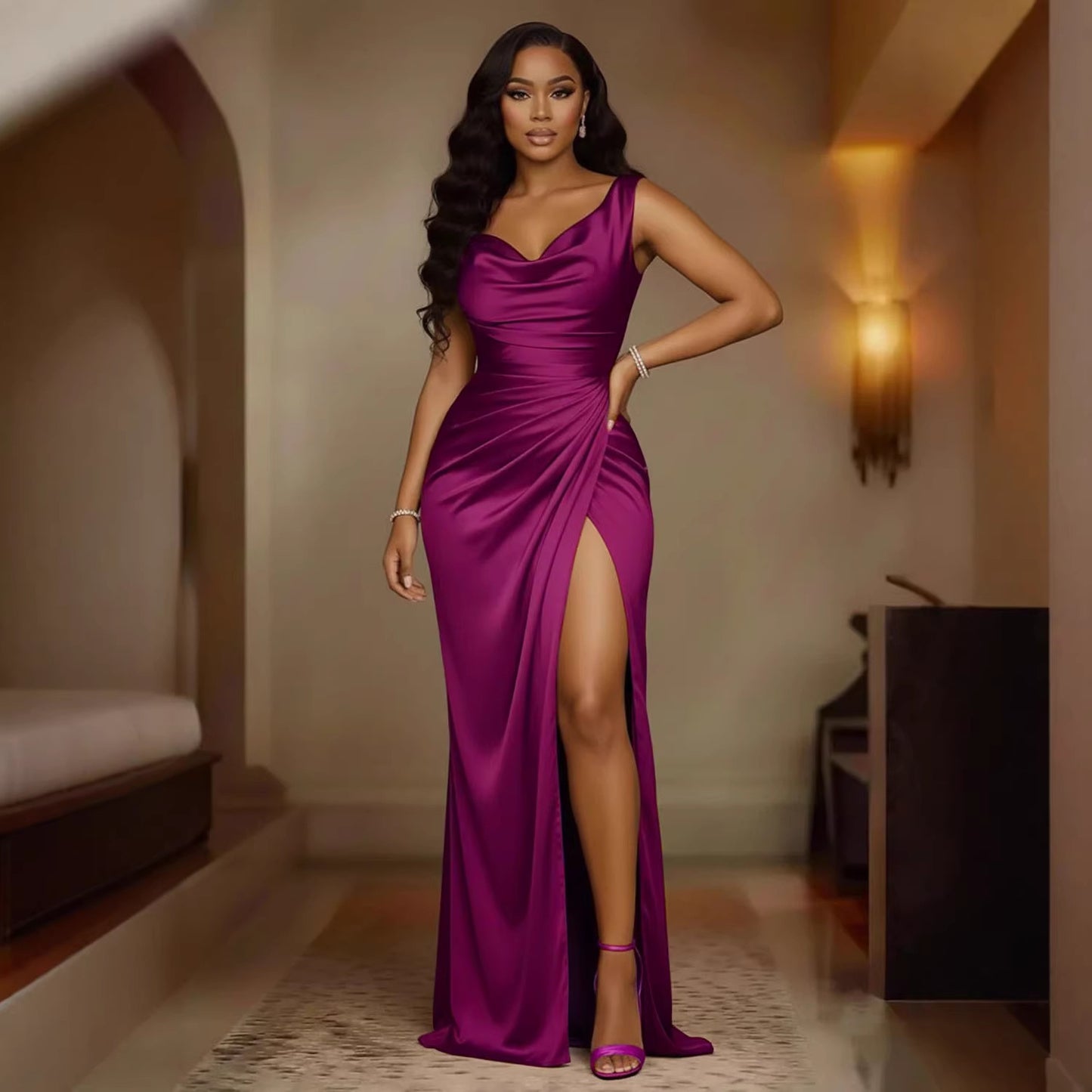 Summer Holiday Sleeveless Split High Waist Dress