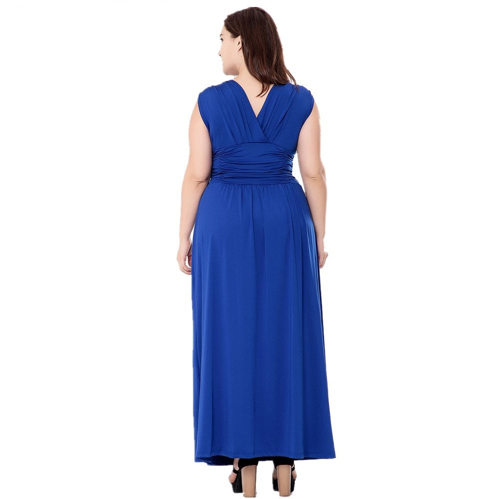 Women's Large Summer Sleeveless Bridesmaid Long Backless Dress
