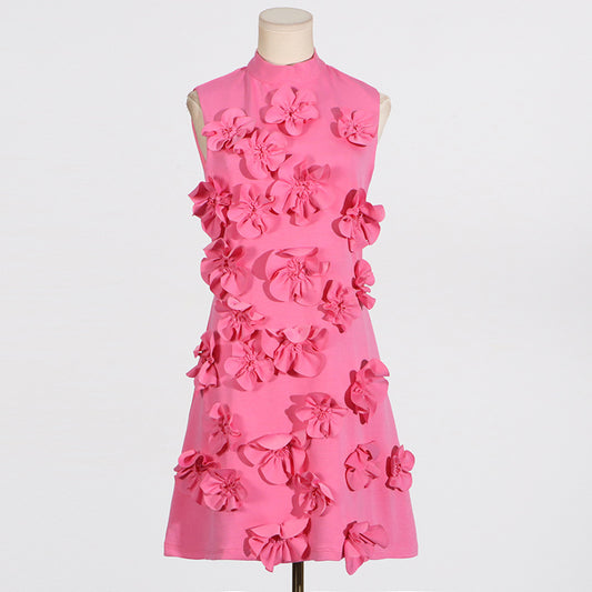 Women's Elegant Dress Summer Sleeveless Three-dimensional Flower Dresses