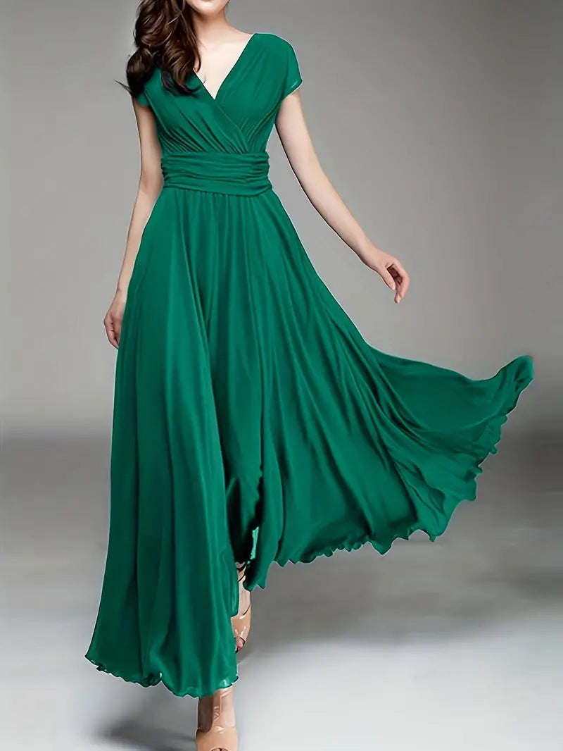 Sleeve Bohemian Chiffon Slim Looking Belly Dress