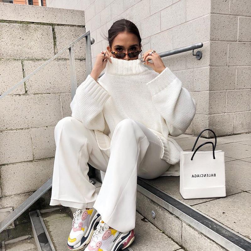 Women's Fashion Long-sleeved Pullover Loose Solid Color Sweaters