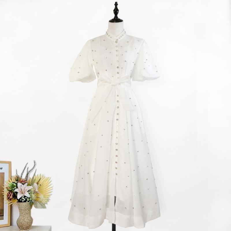 Women's Elegant Lantern Sleeve Single-breasted High Quality Shorts