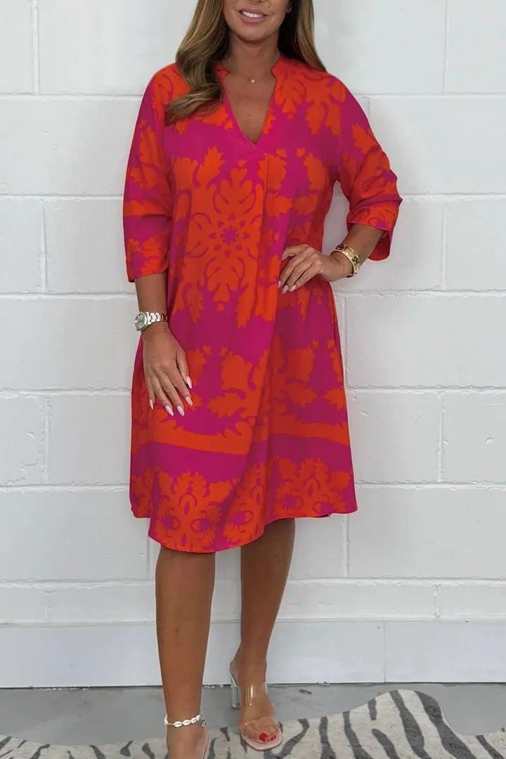 Glamorous Comfortable Women's Printed Sleeves Floral Dress