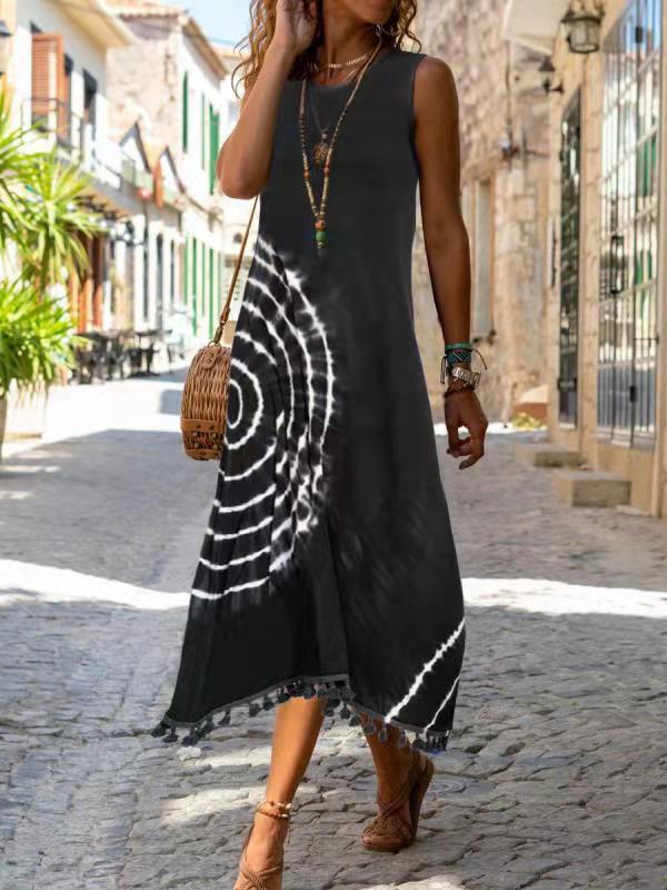 Women's Summer Printed Slim Fit Long Sleeveless Dresses