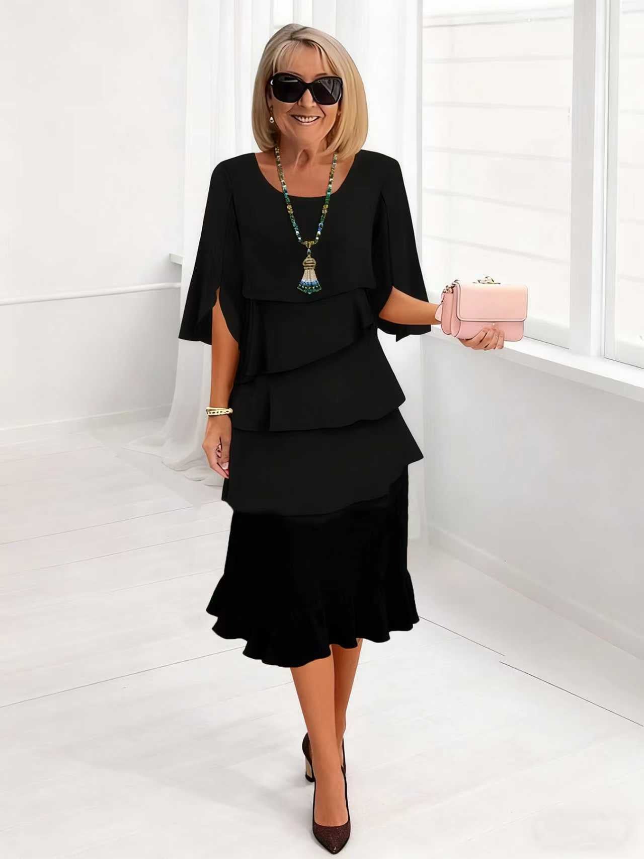 Women's Fashion Cake Loose Temperament Slimming Round Dress