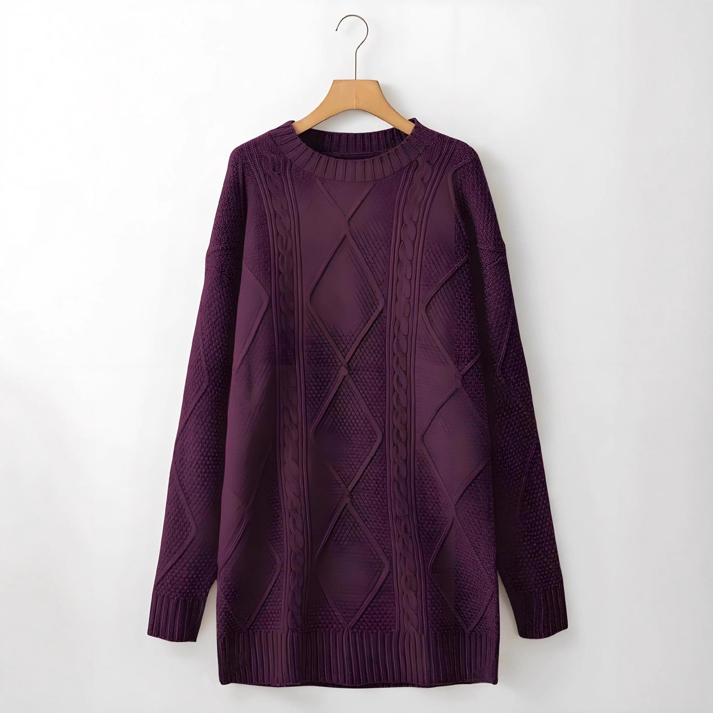 Women's Winter Vintage Textured Casual Loose Slim Fit Sweaters