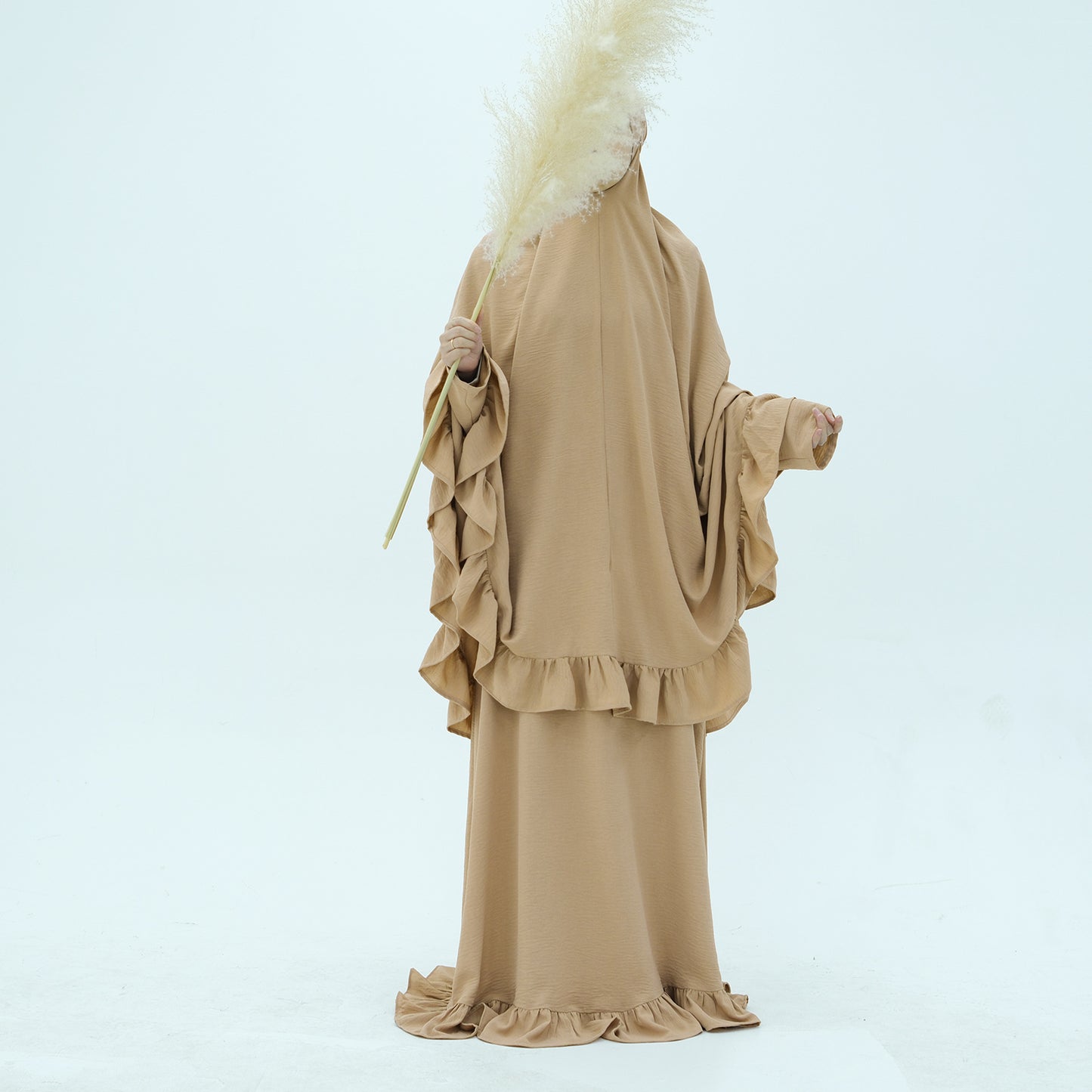 Trendy Turkey Solid Color Dress Headscarf Dresses